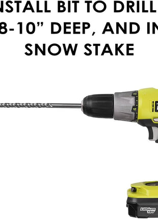 Polar Snow Products 12 inch Driveway Stake Installation Bit -Easily Install Your Snow Stakes in Frozen and Rocky Soil