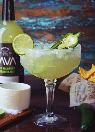 LAVA Premium Spicy Jalapeño Margarita Mix by LAVA Craft Cocktail Co., Made with Real Jalapeños, Agave Nectar, Key Limes, Lots of Flavor and Ready to Use, 1-Liter Glass Bottle