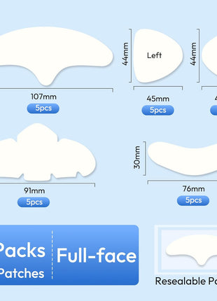 Full Face Pimple Patches (5 Pack, 25 Patches),XL Hydrocolloid Acne Patches for Whole Face,Nose,Chin,Forehead,Cheeks w/Tea Tree Oil&Salicylic Acid,Large Invisible Zit Patches for Overnight Blemish Care