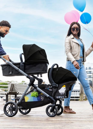 Evenflo Pivot Xpand Modular Travel System with LiteMax Infant Car Seat (Ayrshire Black)