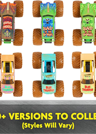 Monster Jam, Mystery Mudders 2-Pack Monster Trucks, Official 1:64 Die-Cast Vehicles, Wash to Reveal (Styles Will Vary), Kids Toys for Boys 3 and Up