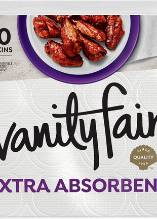 Vanity Fair Extra Absorbent Premium Paper Napkins, 80 Count, Disposable Napkins Made Soft And Strong For Messy Meals And Everyday Use