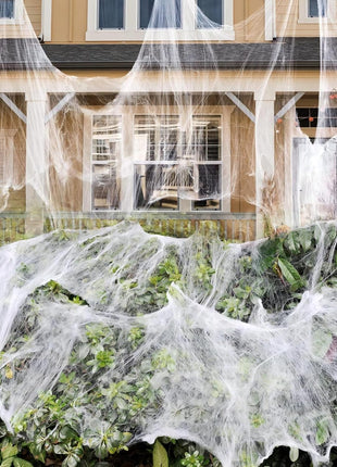 1000 sqft Spider Webs Halloween Decorations Bonus with 30 Fake Spiders, Super Stretch Cobwebs for Halloween Indoor and Outdoor Party Supplies