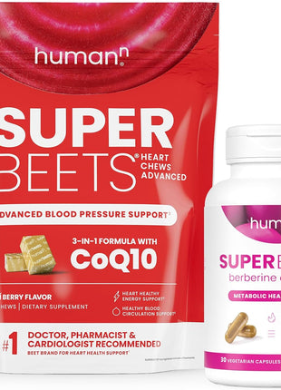 HumanN SuperBeets Heart Chews & SuperBerine Capsules