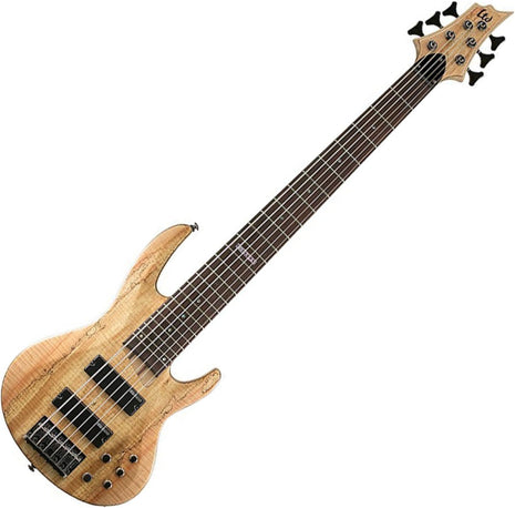 ESP Guitars 5 String ESP LTD B 206SMNS Spalted Maple 6 Bass Guitar, Natural Satin, (LB206SMNS)
