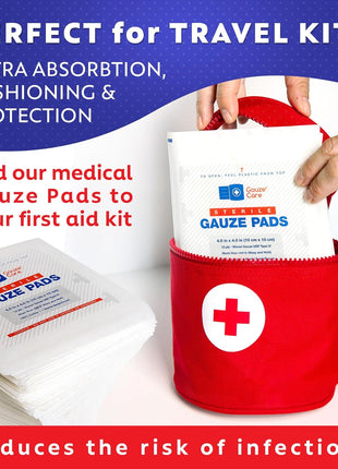100pc Large Sterile Gauze Pads 4x4 Sterile for Wounds Bulk - 12ply Woven Gauze Sponges 4x4 Sterile - USP IV Breathable Mesh 4x4 Gauze Pads Sterile for Enhanced Absorption - First Aid Medical