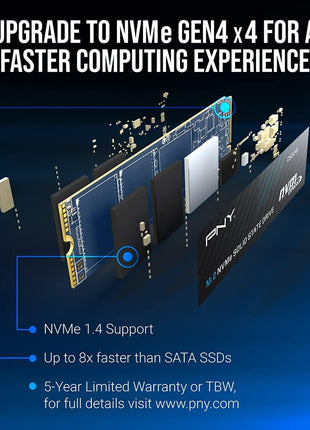 PNY CS2241 2TB M.2 NVMe Gen4 x4 Internal Solid State Drive (SSD) - M280CS2241-2TB-RB