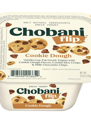 Chobani Flip Low Fat Greek Yogurt Chocolate Chip Cookie Dough 4.5oz