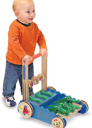 Melissa & Doug Deluxe Chomp and Clack Alligator Wooden Push Toy and Activity Walker