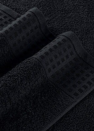 GLAMBURG 100% Cotton 2 Pack Oversized Bath Towel Set 28x55 Inches, Ultra Soft Highly Absorbant Compact Quickdry & Lightweight Large Bath Towels, Ideal for Gym Travel Camp Pool   Black