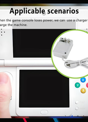 3DS Charger, DTOL 3DS Charger Compatible with Nintendo 3DS/ DSi/DSi XL/ 2DS/ 2DS XL/New 3DS 100-240V Wall Plug Adapter 2 Pack