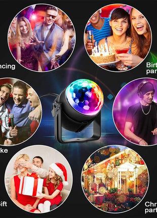 Party Disco Ball Dj Dance Lights Disco Strobe Rave Sound Activated Projector Effect Stage Light Remote Control for Birthday Xmas Wedding Bar Kids Christmas Glow Party