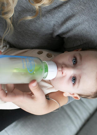 Dr. Brown's Natural Flow Anti-Colic Options+ Narrow Glass Baby Bottle 8 oz/250 mL, with Level 1 Slow Flow Nipple, 2 Pack, 0m+