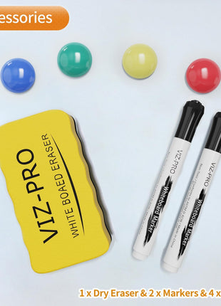 VIZ-PRO Magnetic Whiteboard/Dry Erase Board, 36 X 24 Inches, Includes 1 Eraser & 2 Markers & 4 Magnets