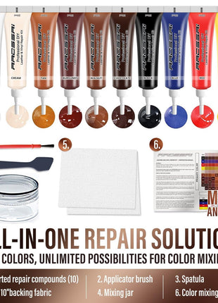 ARCSSAI ARCSSAL Leather & Vinyl Repair Kit, Sofa, Jacket, Car Seats and Purse. Leather Repair Kit. Super Easy Instructions to Match Any Color, Restore Any Material, Bonded, Italian, Pleather, Genuine