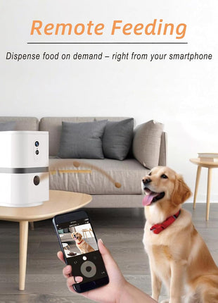 Petalk AI II Dog Camera with Auto Treat Dispenser, No Subscription Fee, 1080p HD, 180° Full-Room View 2-Way Audio, Night Vision, 2.4GHz WiFi Only