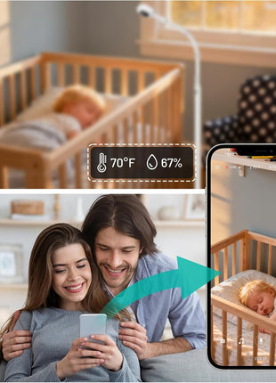 Floor Stand for Nanit, Heavy-Duty Nanit Pro Baby Monitor Stand Adjustable Gooseneck Holder Compatibility for Nanit Pro/Plus/Original Cameras, No Tools or Wall Damage (Camera Not Included)