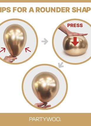 PartyWoo Metallic Gold Balloons 152 pcs Chrome Gold Balloons Different Sizes Pack of 18 12 10 5 Inch Gold Balloon Arch Kit Balloon Garland for Birthday Graduation New Year Party Decorations Gold G127