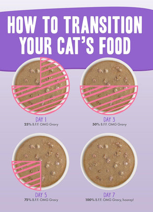 Weruva B.F.F. OMG - Best Feline Friend Oh My Gravy!, Rainbow A Gogo Variety Pack! Cat Food, 3oz Pouch (Pack of 12)