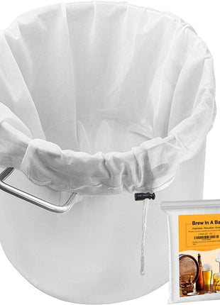 Brew Bag, 2 Pack Extra Large (26 inch x 22 inch) Straining Bag,Reusable Cold Brew Bags Fine Mesh Bag for Fruit Cider Apple Grape Wine Press Drawstring Straining Brew in a Bag