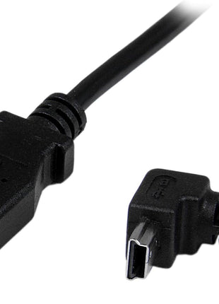StarTech 2m Down Angle USB 2.0 A to Mini-B Cable, Black (USBAMB2MD) | Charger, Male to Male, Aluminum-Mylar foil braided shielding, Molded connectors with strain relief, 480Mbps
