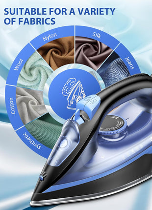 Sundu Steam Iron for Clothes with Rapid Heating Ceramic Coated Soleplate