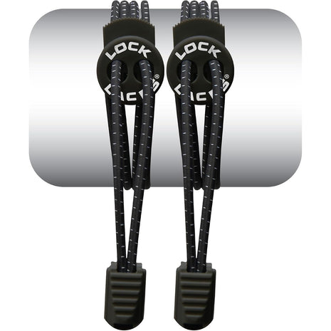 LOCK LACES (Elastic Shoelace and Fastening System) (Black)
