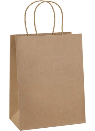 BagDream Gift Bags 8x4.25x10.5 100Pcs Brown Paper Gift Bags with Handles Bulk for Wedding, Party Favor, Grocery, Shopping, Retail, Merchandise Medium Kraft Paper Sacks