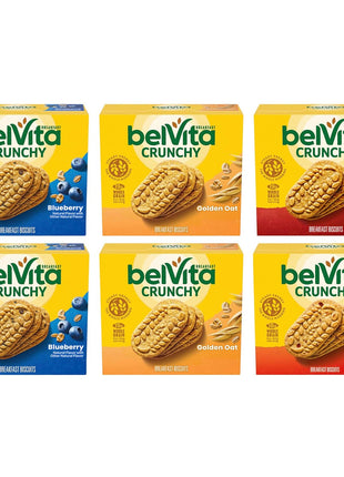 belVita Breakfast Bars Biscuits Variety Pack, 4 Flavors, 30 Total Packs, 6 Boxes (4 Biscuits Per Pack)