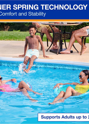 SwimWays Spring Float Premium Papasan Pool Lounger with Breathable Mesh Seat, Inflatable Pool Floats for Adults with Fast Inflation, for Ages 15 & Up