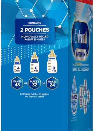 Enfamil Optimum (Enspire), Our Closest Formula to Breast Milk, Immune-Supporting Lactoferrin and Brain-Building DHA Baby Formula, Powder 30 Oz Refill, Pack of 4