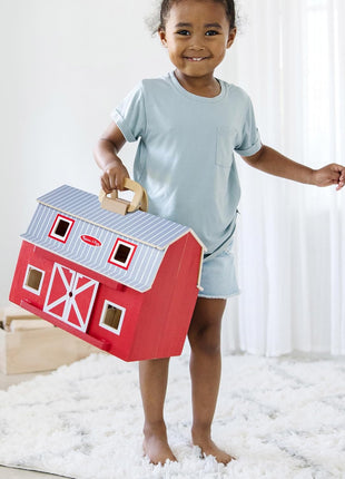 Melissa & Doug Wooden Fold & Go Barn, Multi, One Size