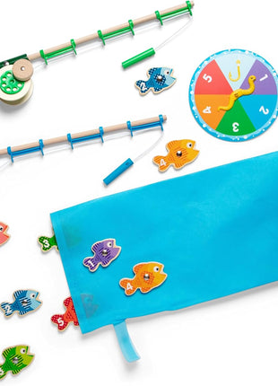Melissa & Doug Catch & Count Wooden Fishing Game With 2 Magnetic Rods