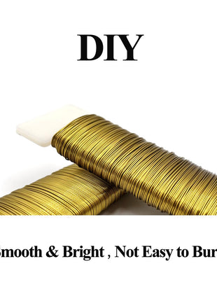 26 Gauge Golden Metal Floral Wire, 38 Yards/35 Meters,for Christmas Wreaths,Tree Decoration,Flower Arrangement,Craft Wire,Flower Wire,Garden Wires,Flowers Bouquet Accessories,Jewelry Wires DIY