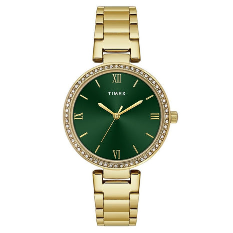 TIMEX Green Round Dial Analog Women's Watch - TWEL18713
