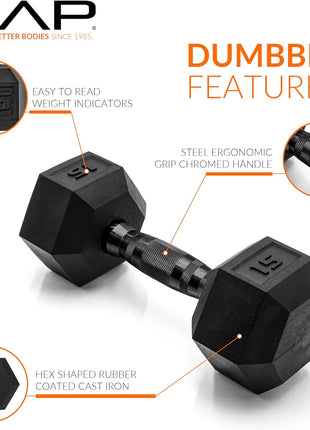 CAP Barbell Coated Dumbbell Weight | Multiple Options Pairs & Sets