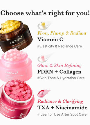 medicube Capsule Cream with Deep Vitamin C | Liposome Vitamin C Golden Capsule for Radiance & Firm-Looking Skin | Hydrating Glow Gel Texture | Korean Skincare, 1.94 oz