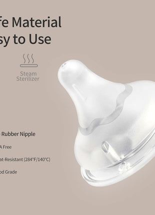 Pigeon Silicone Nipple (S) with Latch-On Line, 1+ Months, 4 Counts | Natural Feel, Slow Flow