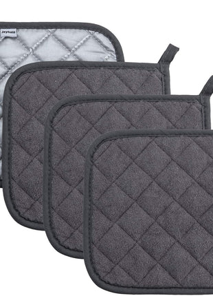 Joyhalo 4 Pack Pot Holders for Kitchen Clearance, Hot Pads for Kitchen, Countertops, Oven Pot Holders Bulk, Potholders Sets for Kitchens Heat Resistant, Grey