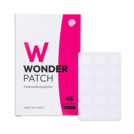 Korean Hydrocolloid Acne Patches 45 Count (12mm) - Invisible Matte Spot Patches, Day & Night K-Beauty Skincare