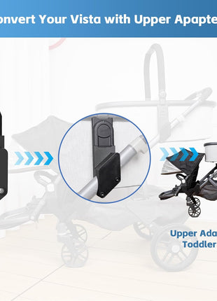 Upper Bassinet Conversion for UPPAbaby Vista V1 (2015+)/V2/V3 | Dual-Level Seat Converter for Toddler Setup | Secure Bolt-On Adapter(Only Upper Apapter)