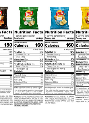 Lay's Potato Chips, 4 Flavor Variety Pack, 1 oz Single Serve Bags, (40 Pack)