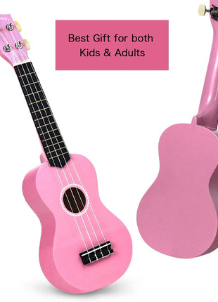 POMAIKAI Soprano Ukulele for Beginners, 21 Inch Ukulele Wood Toddler Guitar Small Hawaiian Ukalalee Starter (Black)