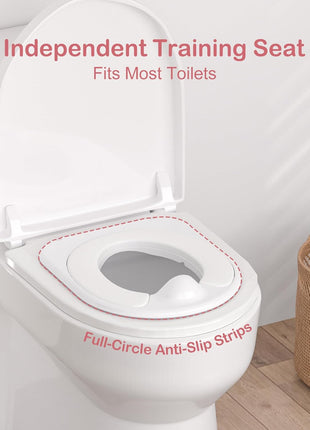 CheerTry Toddler Potty Training Toilet, Larger Potty Chair, Detachable Seat | Suitable for Boys & Girls Ages 1-3, with Flushing Sound, Wipes Storage, Toilet Lid & Toilet Paper Holder - Pink