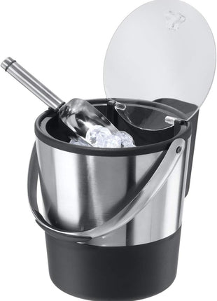 Oggi Insulated Ice Bucket, 4 Quart / 3.8 L, Stainless Steel, Black.
