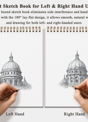 Fuxi 9" x 12" Sketch Book_Top Spiral Bound Sketchbook_100Sheets 68lb/100gsm | Art Sketch Pads for Drawing, Acid-Free Drawing Paper Pad for Kids, Students, Artists & Beginners, Art Supplies for Adults