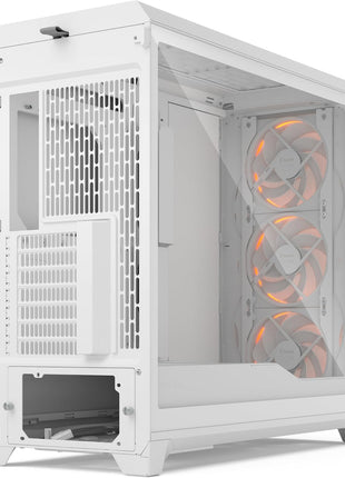 Fractal Design Meshify 3 XL White Tempered Glass Clear Tint - High Airflow PC Gaming Case - Mesh Front Panel - Three ARGB Momentum 14 Gen 2 Fans Included - Spacious Interior - GPU up to 512mm