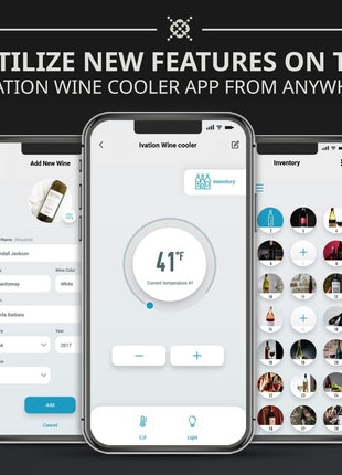 Ivation 51 Bottle Compressor Wine Cooler Refrigerator with Wi-Fi Smart App Control Cooling System | Large Freestanding Wine Cellar Fridge For Red White Champagne or Sparkling, Black Glass Door & Lock