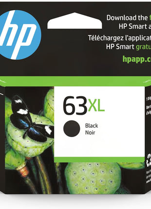HP 63XL Black High-yield Ink Cartridge | Works with HP DeskJet 1112, 2130, 3630 Series; HP ENVY 4510, 4520 Series; HP OfficeJet 3830, 4650, 5200 Series | Eligible for Instant Ink | F6U64AN