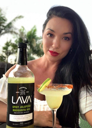 LAVA Premium Spicy Jalapeño Margarita Mix by LAVA Craft Cocktail Co., Made with Real Jalapeños, Agave Nectar, Key Limes, Lots of Flavor and Ready to Use, 1-Liter Glass Bottle